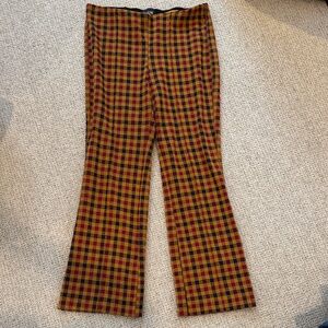 Anthropologie Maeve Plaid Flare Pants